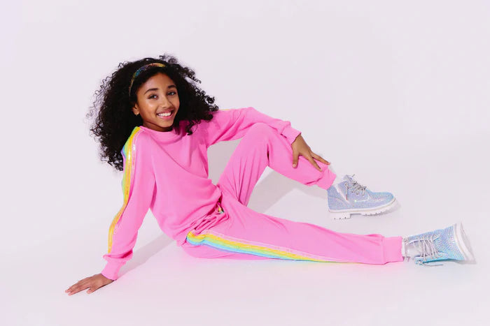 Lola + The Boys Pink Rainbow | Sequin Set