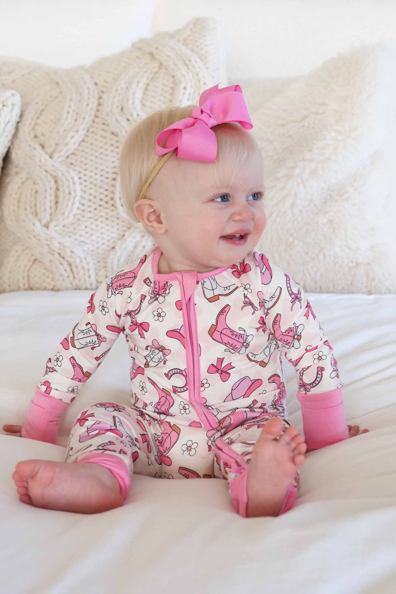 Caden Lane Pink | Rodeo Dreams Convertible Zip Romper