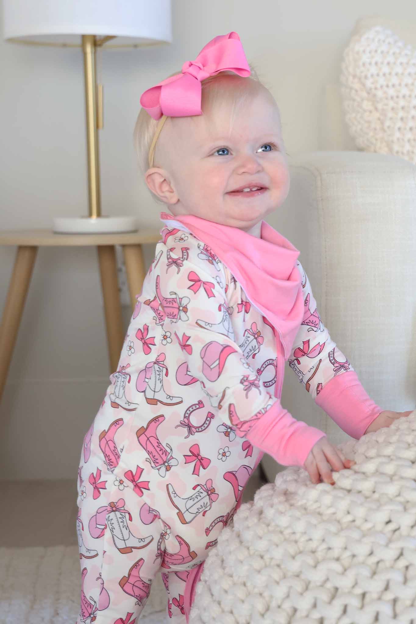 Caden Lane Pink | Rodeo Dreams Convertible Zip Romper
