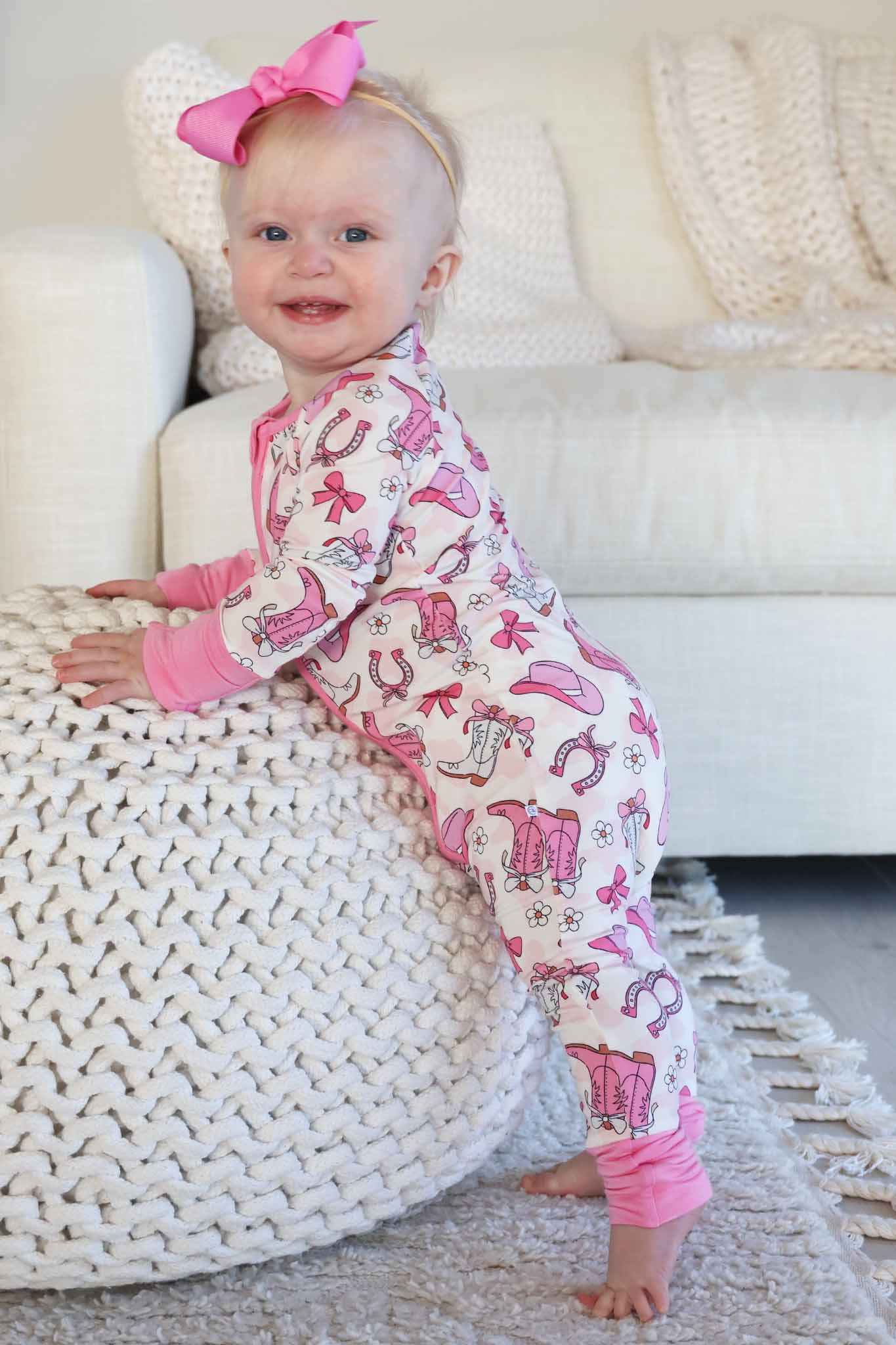 Caden Lane Pink | Rodeo Dreams Convertible Zip Romper