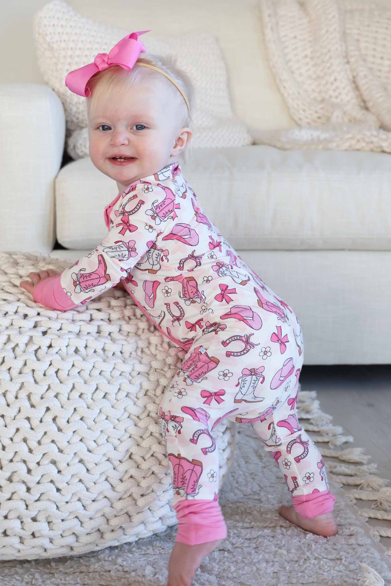 Caden Lane Pink | Rodeo Dreams Convertible Zip Romper