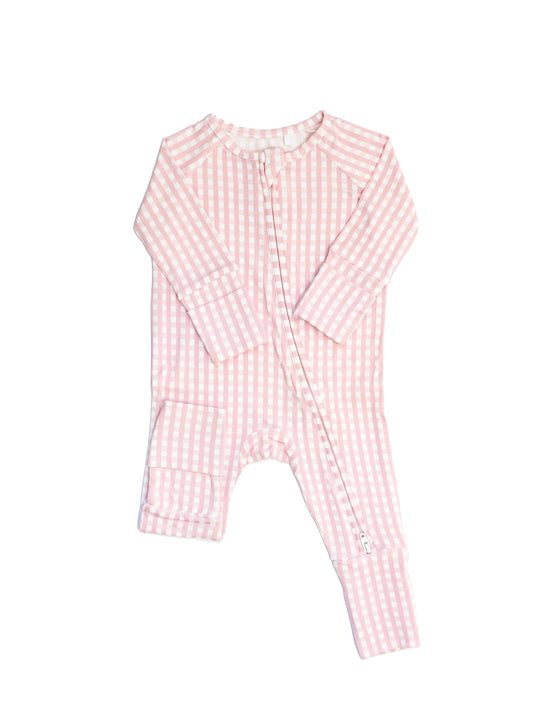 Uptown Baby Pink | Gingham Sleep Romper