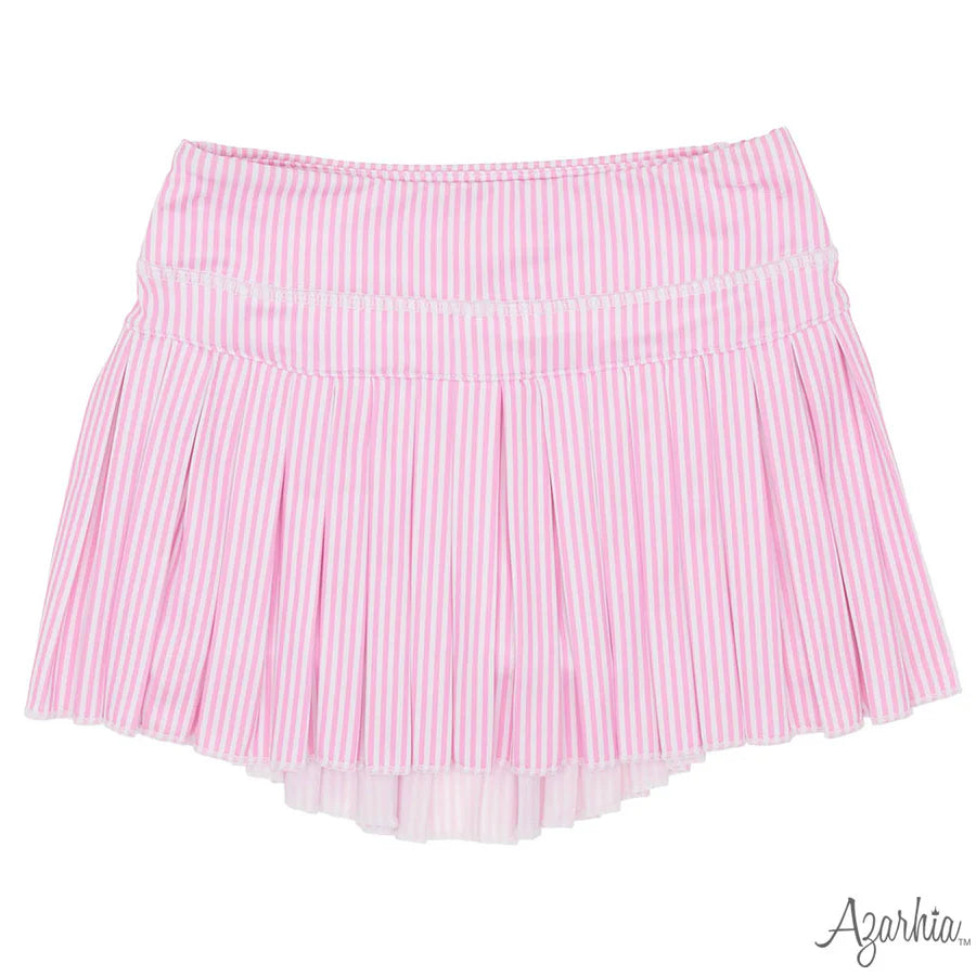 Azarhia Pink | Striped Mini Pleat Skort