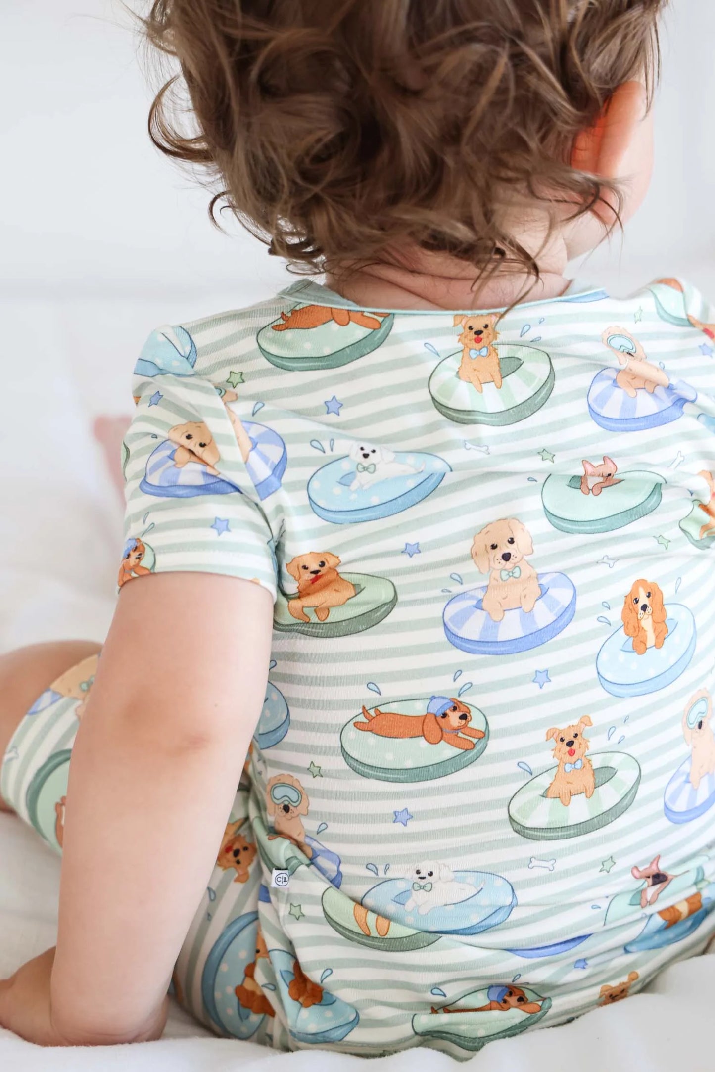 Caden Lane Blue | Poolside Pups Two Piece Short PJ Set