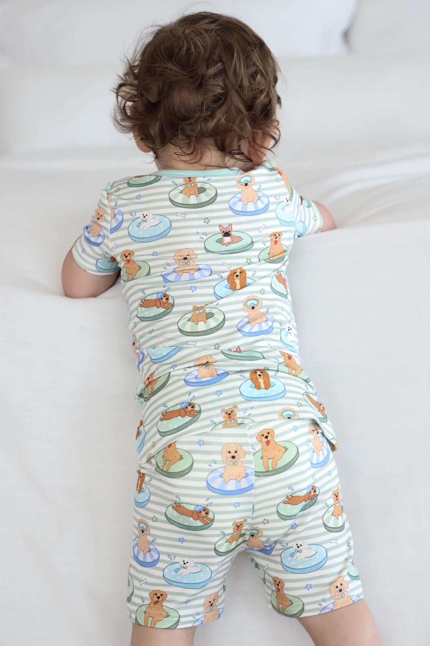 Caden Lane Blue | Poolside Pups Two Piece Short PJ Set