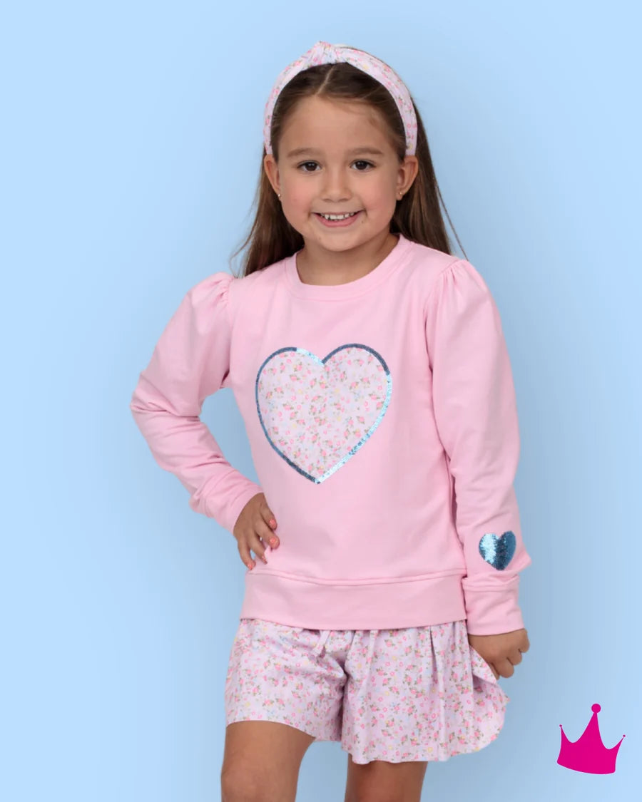 Azarhia Pink | Sequin Applique Stay Sweet Holly Tee