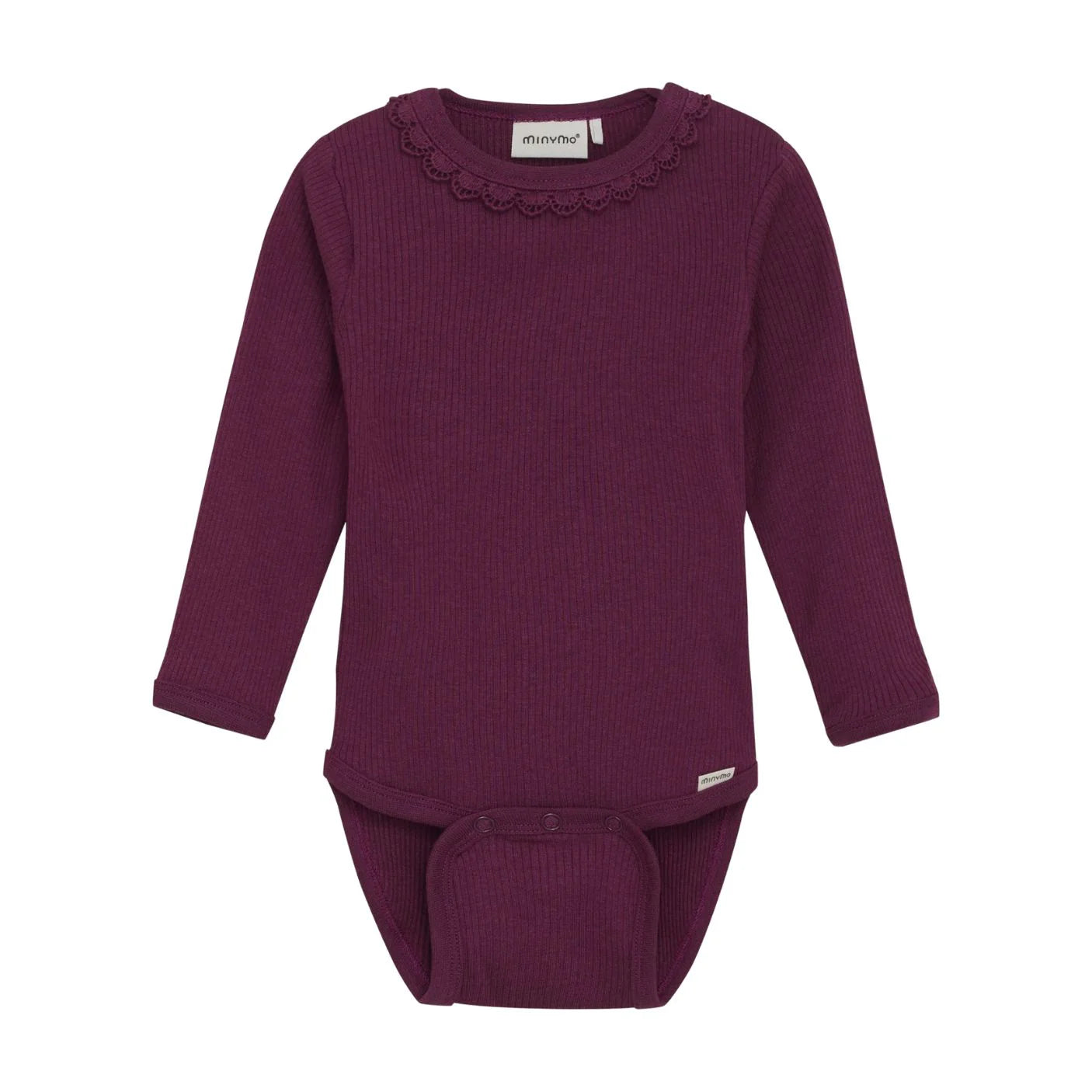 Minymo Raspberry Coulis | Ribbed Bodysuit