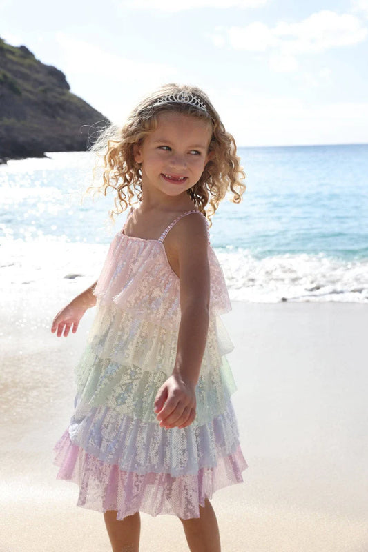 Lola + The Boys Rainbow | Sequin Tiered Dress