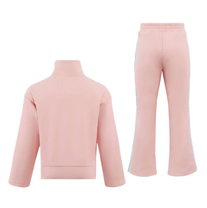Lola + The Boys Pink Rainbow | Stripe Soft Scuba Tracksuit