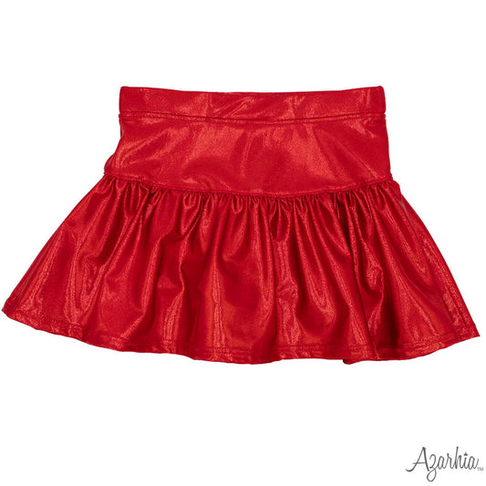 Azarhia Red | Shimmer Gathered Skort