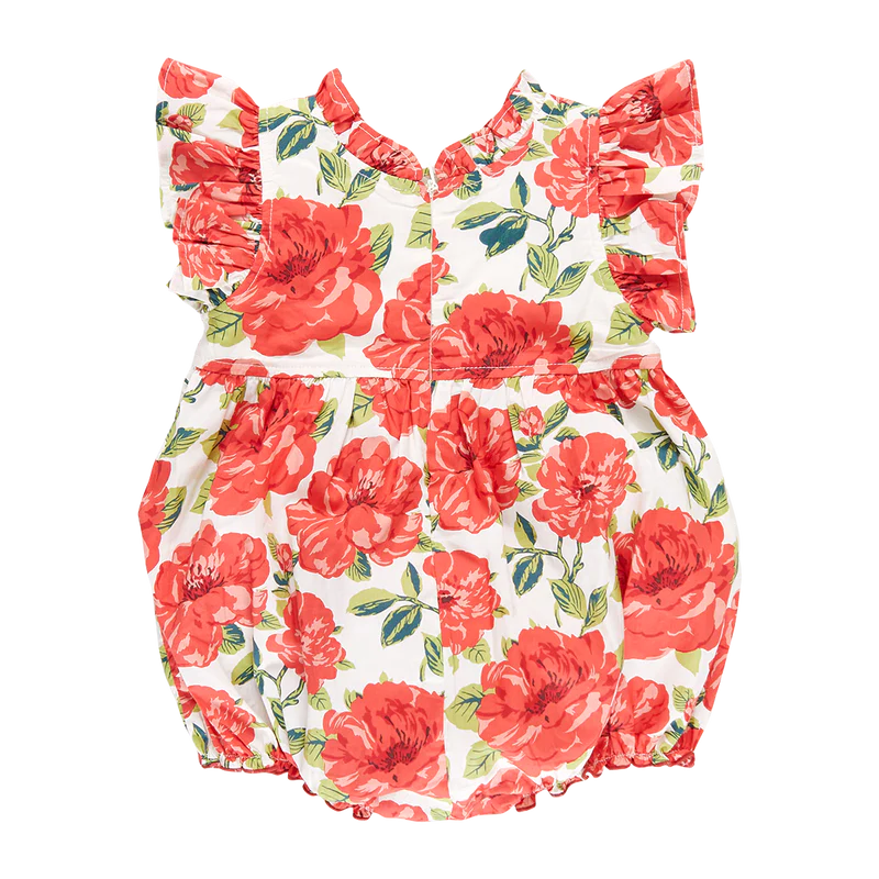 Pink Chicken Red Peonies | Bubble Romper