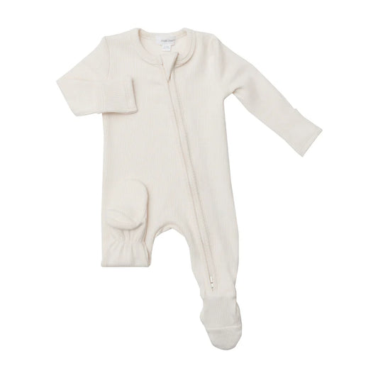 Angel Dear Sugar Swizzle | Ribbed 2 Way Zipper Footie