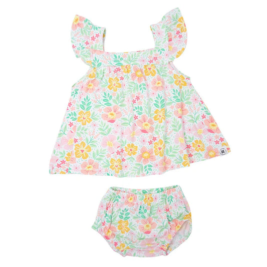 Sweet Bamboo Fantasy Flower | Ruffle Dress & Bloomer Set