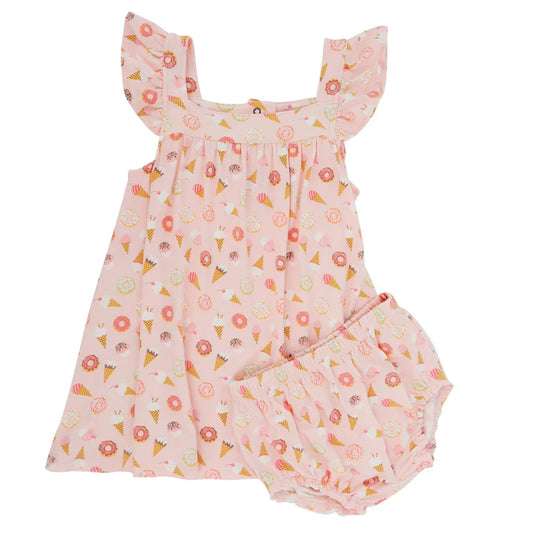 Sweet Bamboo Sweetie | Ruffle Dress With Bloomer Set