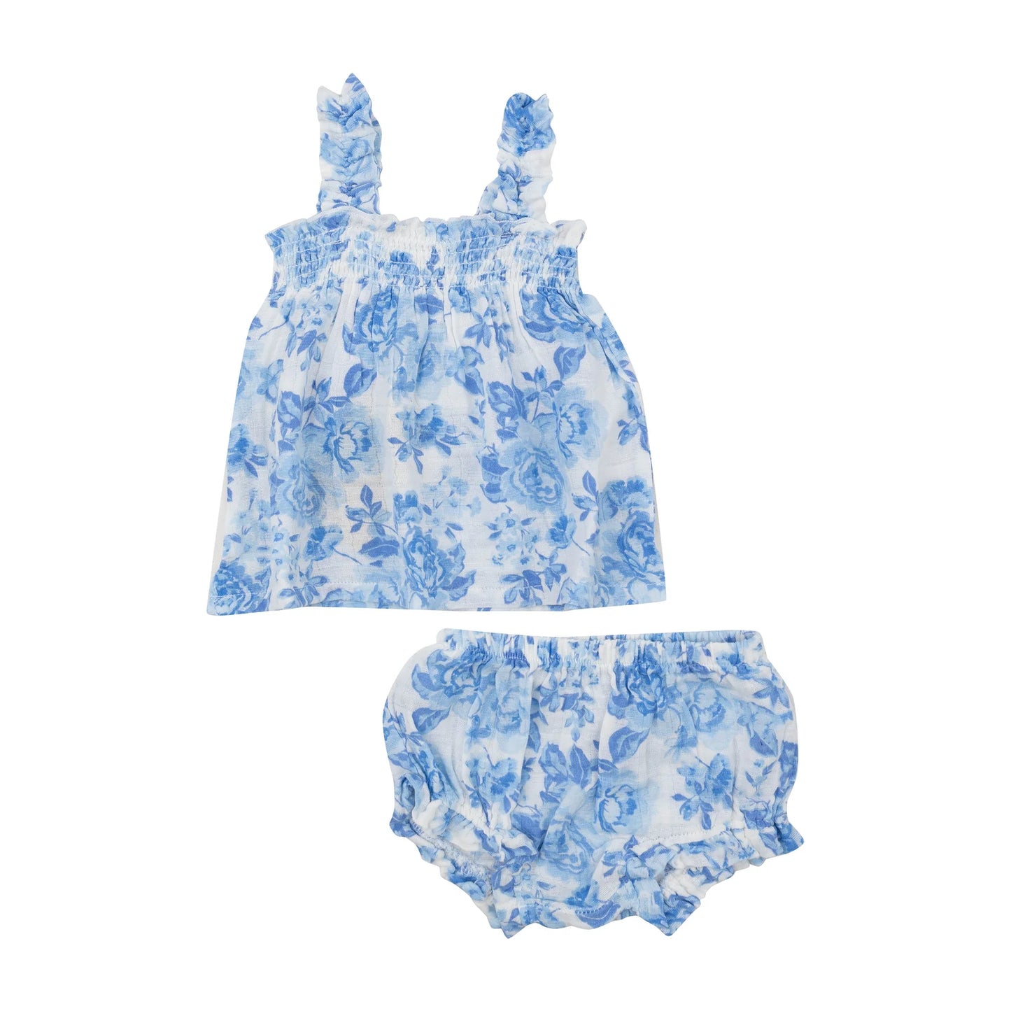 Angel Dear Roses In Blue | Ruffly Strap & Bloomer Set