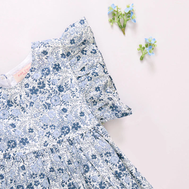 Pink Chicken Blue Verbena Floral | Sarita Dress