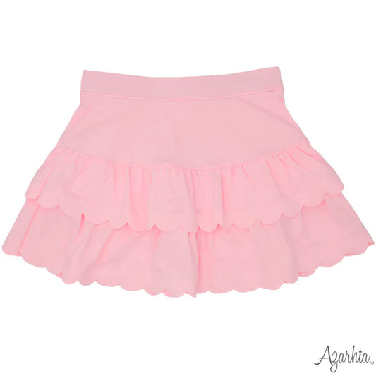 Azarhia Light Pink | Solid Scalloped Skort