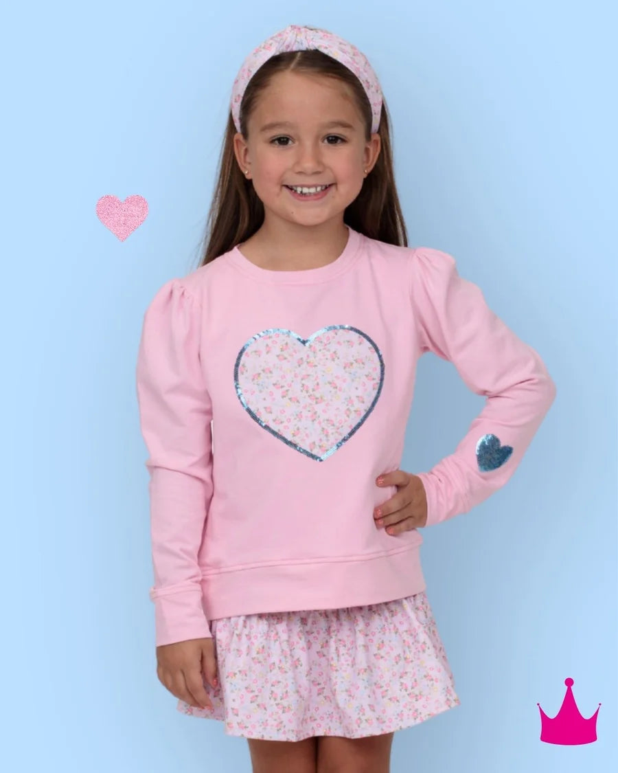 Azarhia Pink | Sequin Applique Stay Sweet Holly Tee