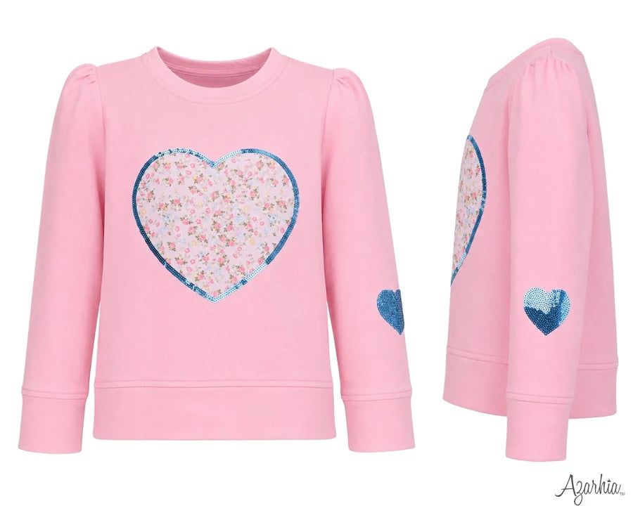 Azarhia Pink | Sequin Applique Stay Sweet Holly Tee