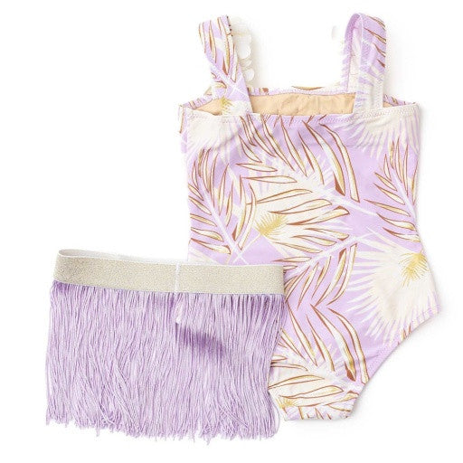Shade Critters Purple | 1 Piece & Fringe Skirt Metallic Hula Set