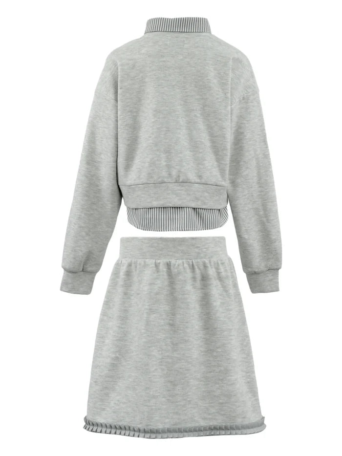 Lola + The Boys Soft Grey | Preppy Bow Set