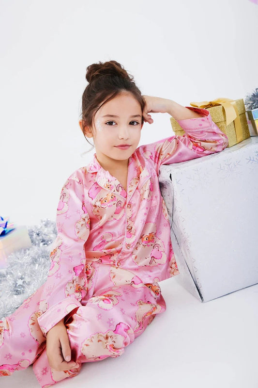 Lola + The Boys Pink | Santa Love Silky Set