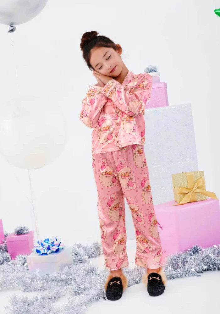 Lola + The Boys Pink | Santa Love Silky Set