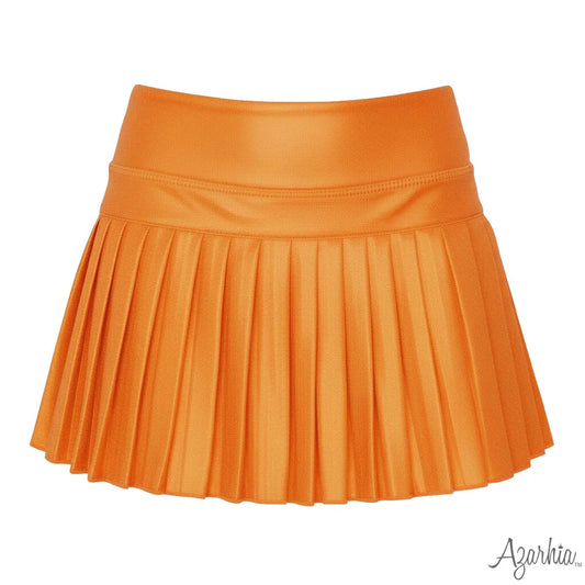 Azarhia Orange | Shimmer Mini Pleated Skort