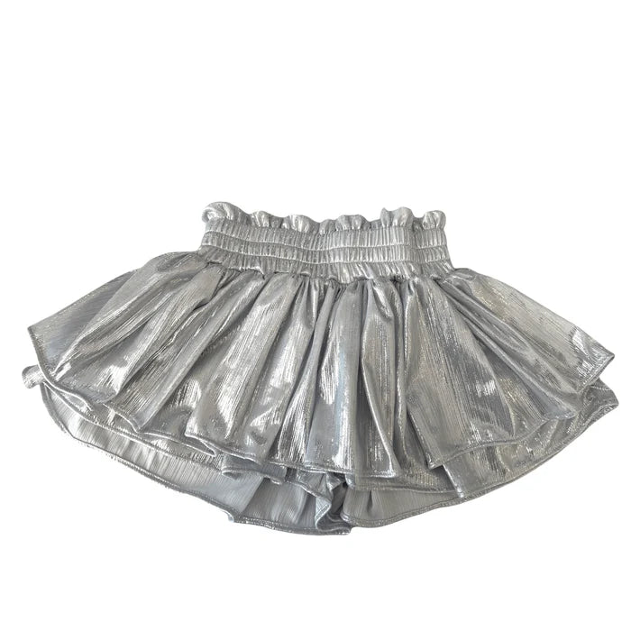 Lola + The Boys Silver | Metallic Skort