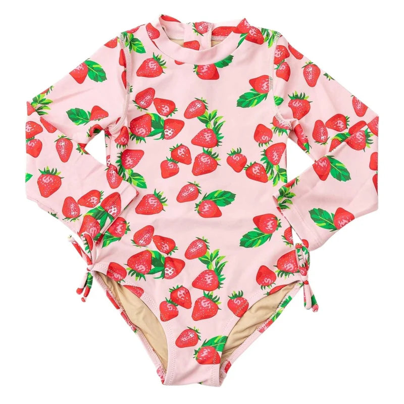 Shade Critters Pink Strawberry Bliss | 1 Piece Long Sleeve Swimsuit