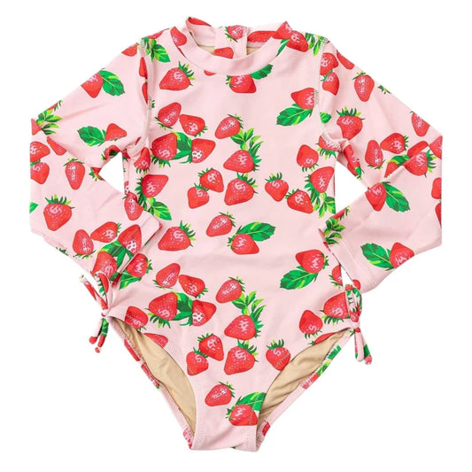 Shade Critters Pink Strawberry Bliss | 1 Piece Long Sleeve Swimsuit