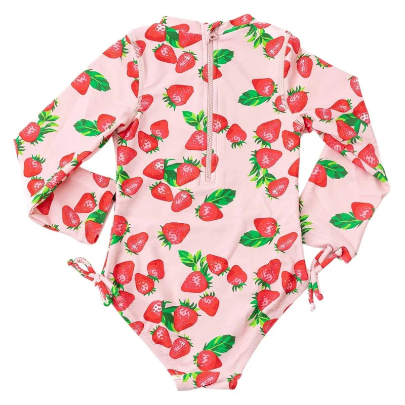 Shade Critters Pink Strawberry Bliss | 1 Piece Long Sleeve Swimsuit