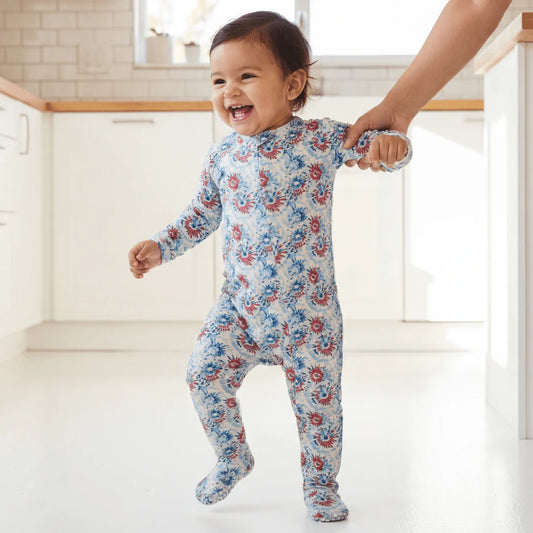 Sweet Bamboo Sugar Magnolia | Zipper Footie