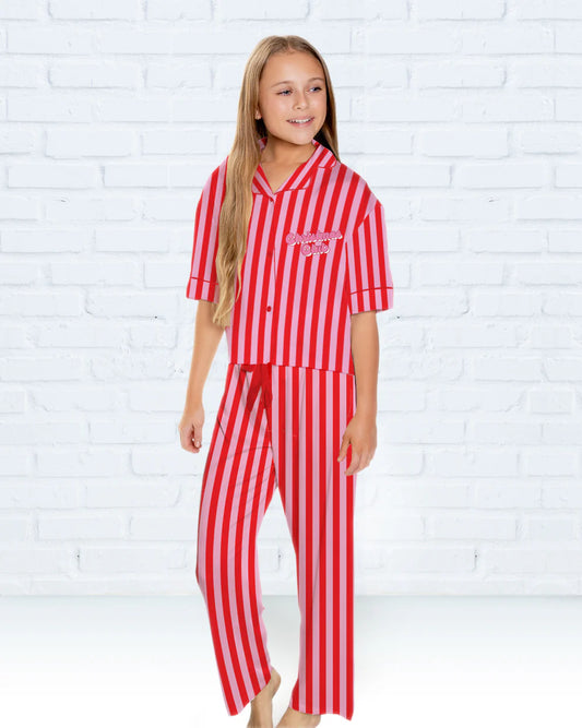Sunshine Society Christmas Club | Silky Short Sleeve Pant Set