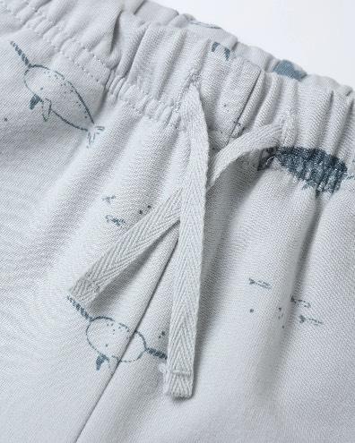 Quincy Mae Blue Narwhals | Relaxed Fleece Sweatshirt + Sweatpant Set