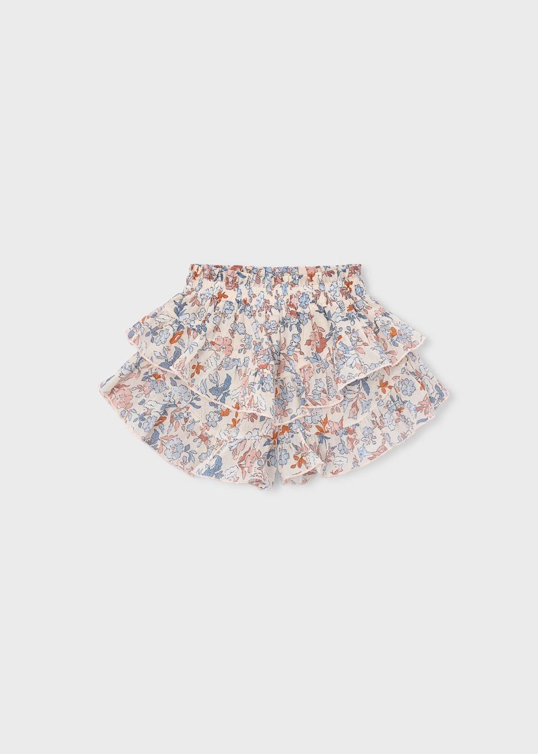Mayoral Salmon | Ruffled Printed Skort