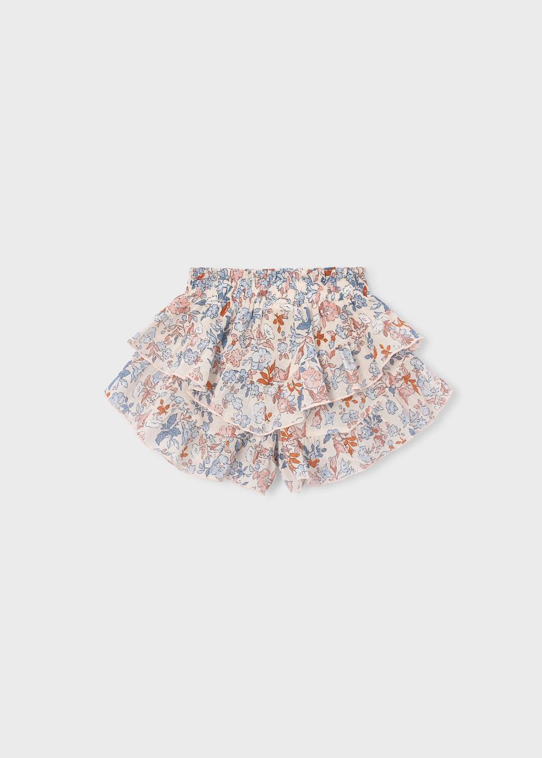 Mayoral Salmon | Ruffled Printed Skort