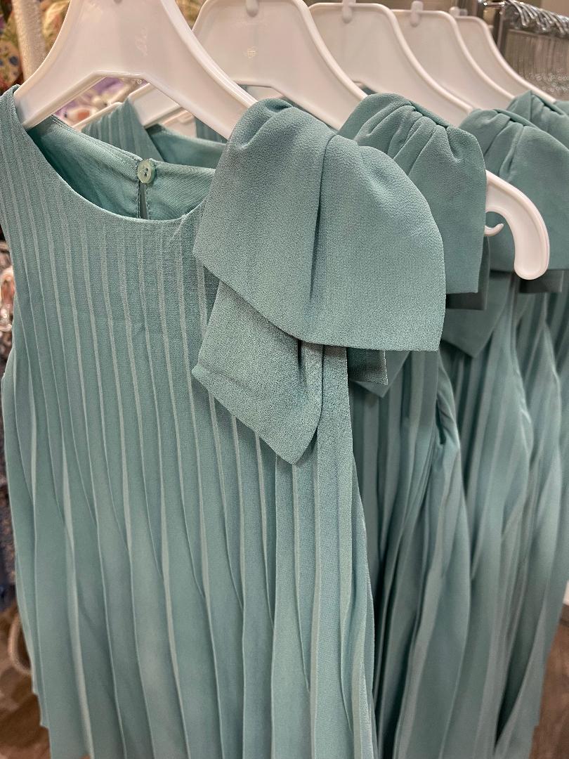 Mayoral Mint | Pleated Dress with Shoulder Bow