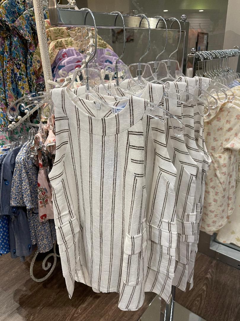 Mayoral Beige | Striped Dress