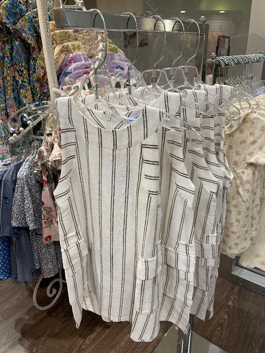 Mayoral Beige | Striped Dress