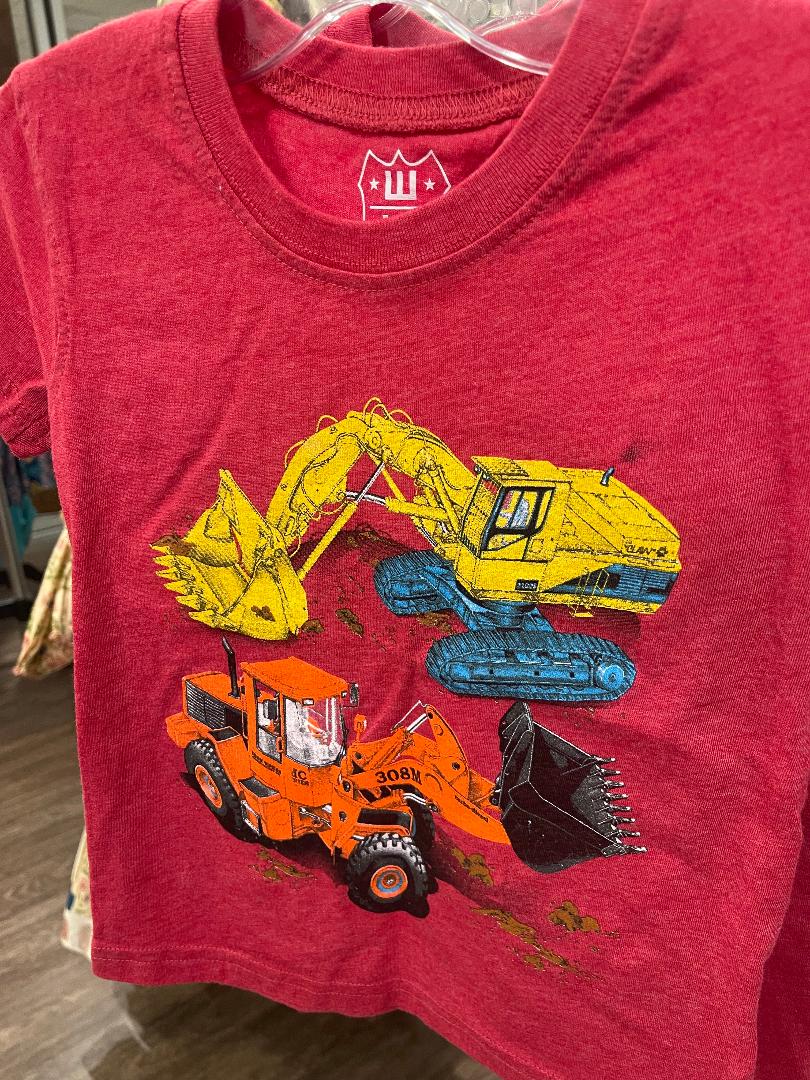Wes & Willy Cherry | Construction Equipment Short Sleeve Tee