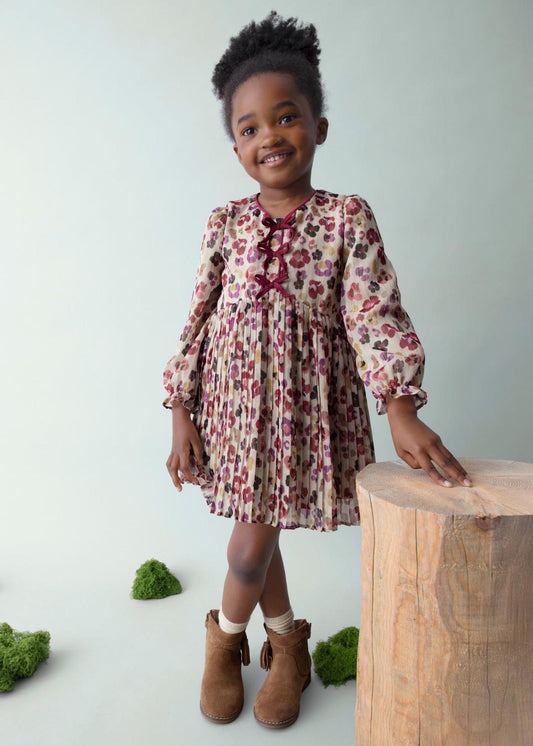 Mayoral Cereza | Pleated Printed Dress