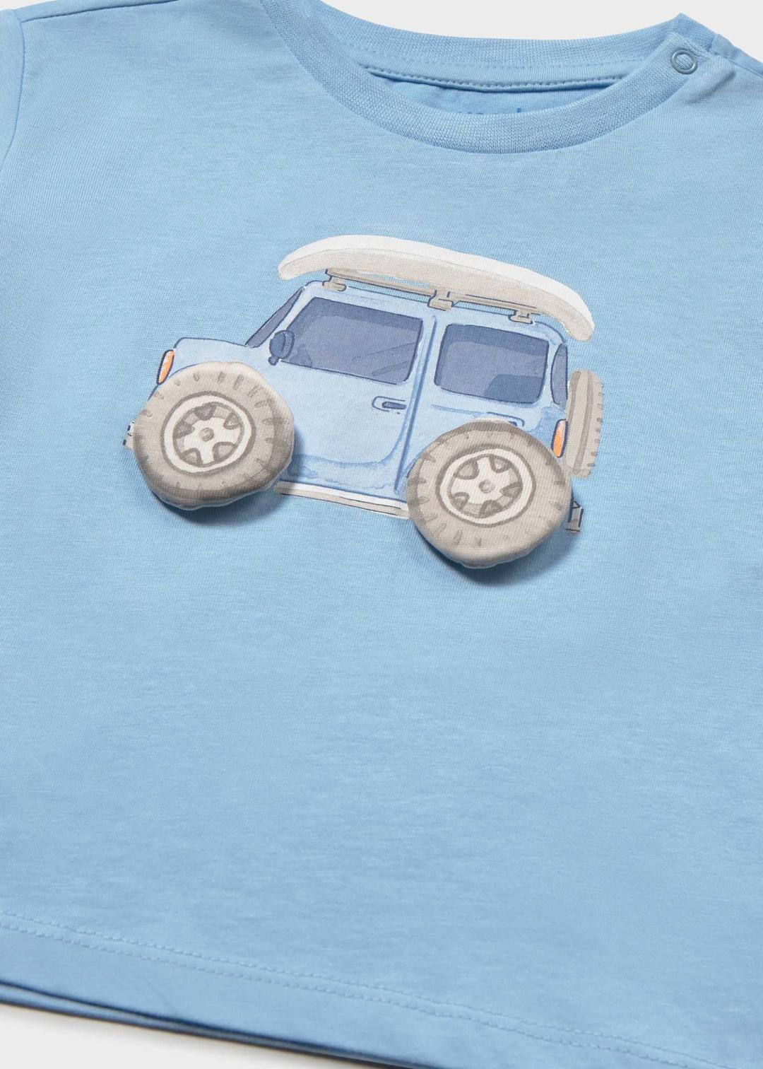 Mayoral Sky Blue | Applique Short Sleeve T-Shirt