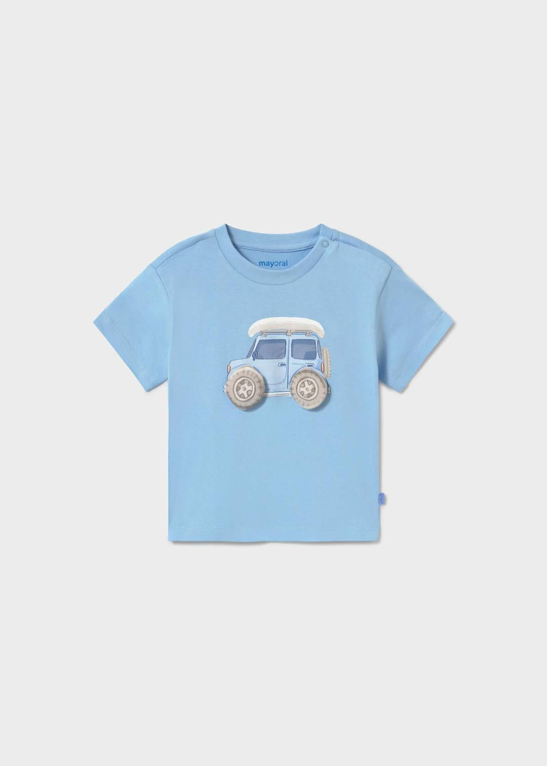 Mayoral Sky Blue | Applique Short Sleeve T-Shirt
