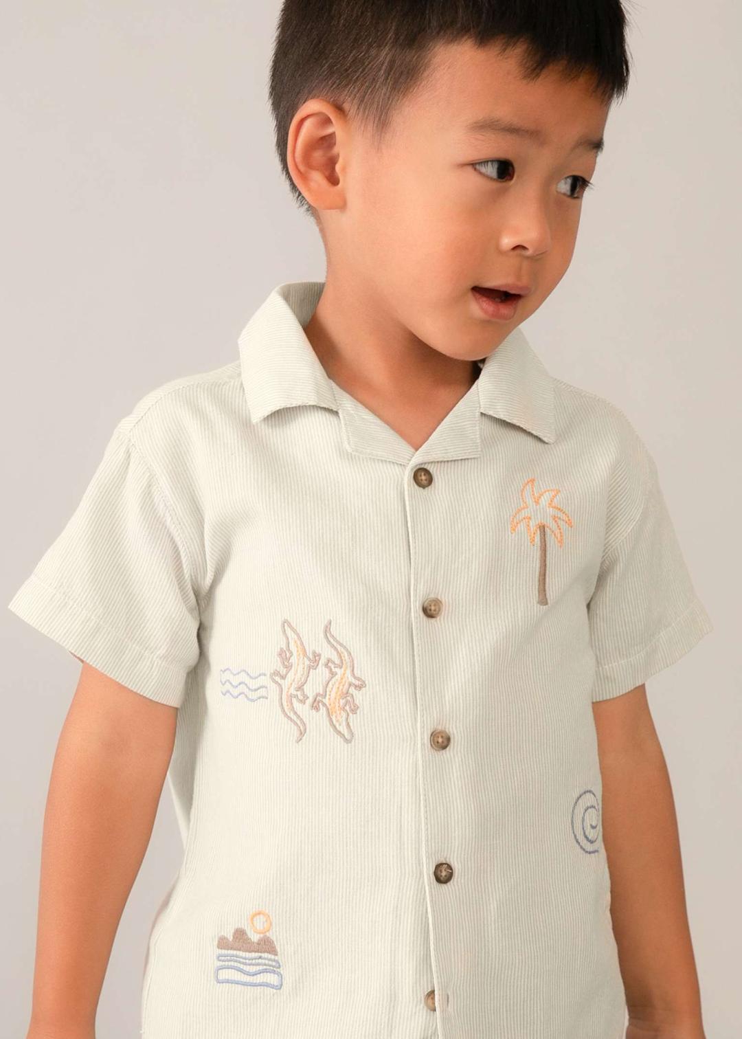 Mayoral Linen | Embroidered Short Sleeve Shirt