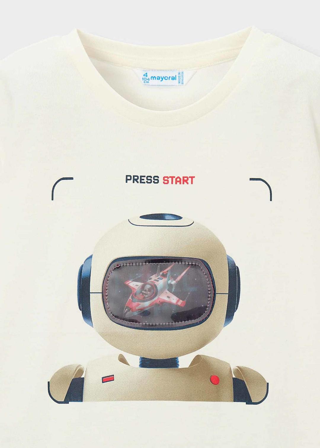 Mayoral Cream | Interactive Graphic Short Sleeve T-Shirt