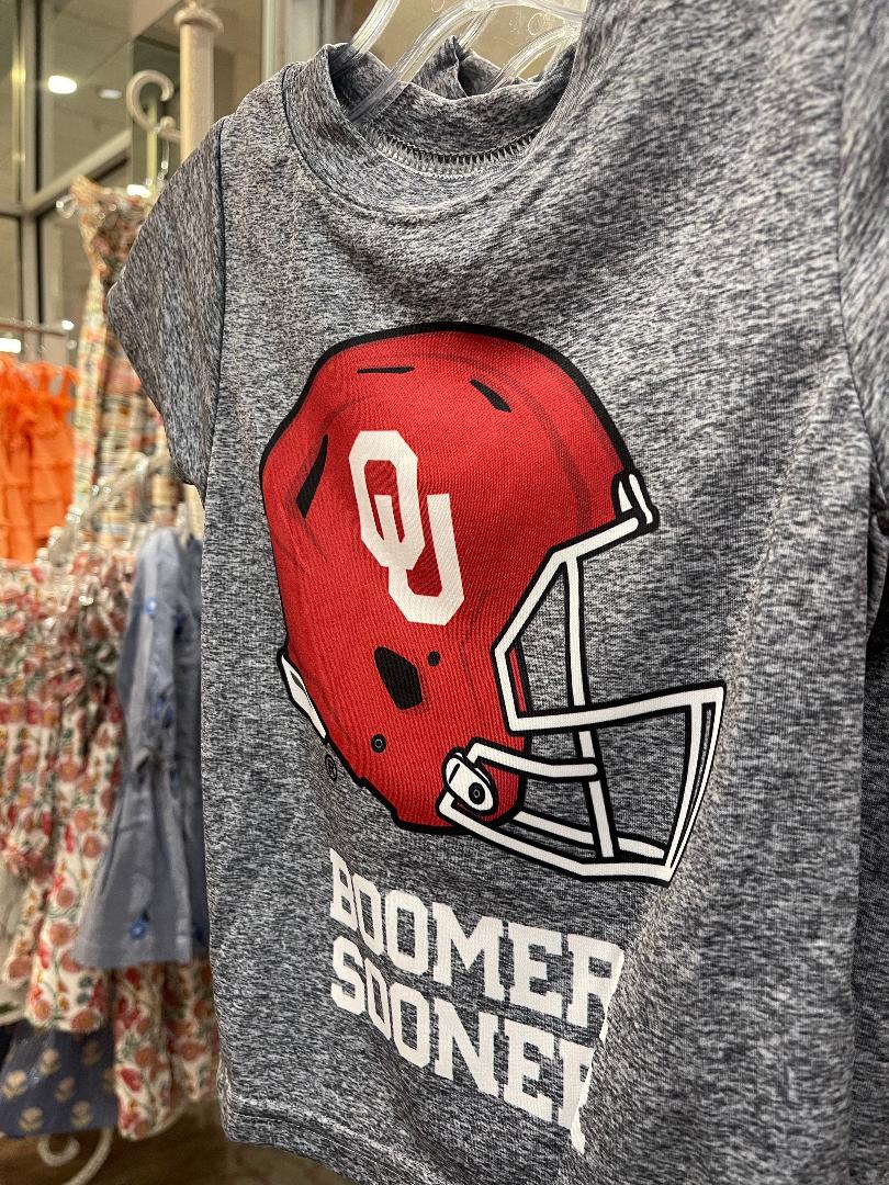 Vive La Fete OU Gray | Original Dripping Football Helmet Short Sleeve T-Shirt