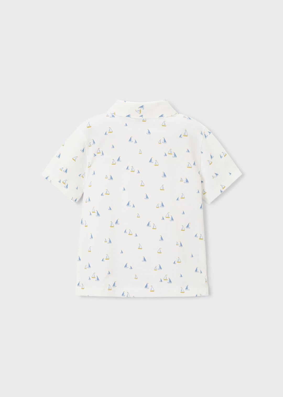 Mayoral Olive White | Printed Short Sleeve Polo