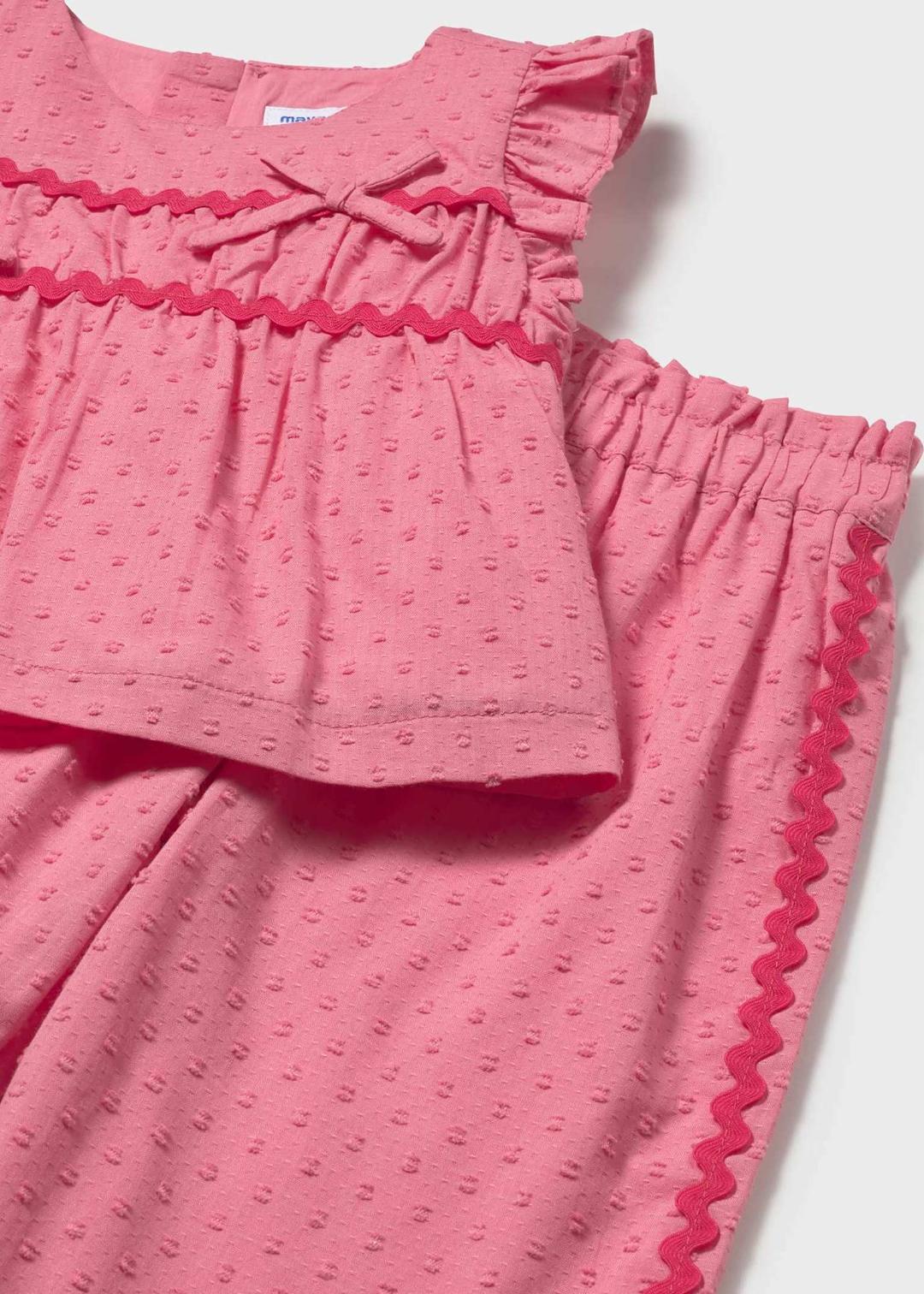 Mayoral Geranium | Ruffled Pants and Blouse 2-Piece Set