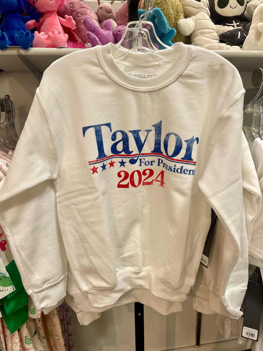 Prince Peter White | Taylor For President Long Sleeve Pullover